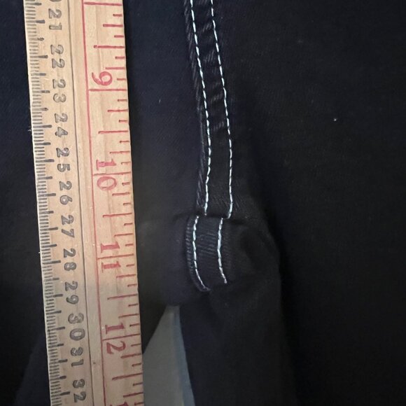 Ultra Flirt Carpenter Jeans Womens XL Black Contrasting Stitch Wide Leg Elastic - Picture 7 of 13